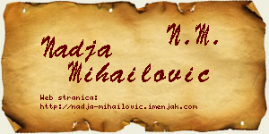 Nadja Mihailović vizit kartica